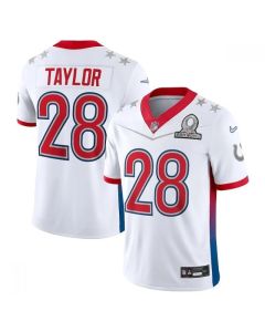 Men's Indianapolis Colts #28 Jonathan Taylor 2022 White Pro Bowl Stitched Jersey