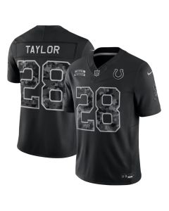 Men's Indianapolis Colts #28 Jonathan Taylor Nike Black 2026 Salute to Service Vapor F.U.S.E. Limited Jersey