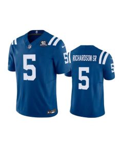 Men's Indianapolis Colts #5 Anthony Richardson Blue 2023 F.U.S.E 40th Anniversary Vapor Untouchable Stitched Football Jersey