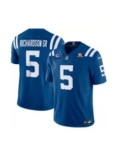 Men's Indianapolis Colts #5 Anthony Richardson Blue 2023 F.U.S.E. 40th Anniversary With 1-Star C Patch Vapor Untouchable Limited Stitched Football Jersey