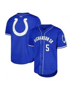 Men's Indianapolis Colts #5 Anthony Richardson Royal Stitched Baseball Jersey