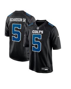Men's Indianapolis Colts #5 Anthony Richardson Sr. Carbon Black Fashion Game Jersey