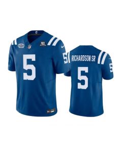 Men's Indianapolis Colts #5 Anthony Richardson Sr. Royal 2023 F.U.S.E. With Prem1ere Patch 40th Anniversary Vapor Untouchable Limited Stitched Football Jersey