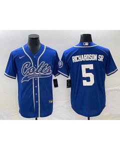 Men's Indianapolis Colts #5 Anthony Richardson Sr. Royal Cool Base Stitched Baseball Jersey