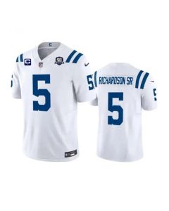 Men's Indianapolis Colts #5 Anthony Richardson White 2023 F.U.S.E. 40th Anniversary With 1-Star C Patch Vapor Untouchable Limited Stitched Football Jersey