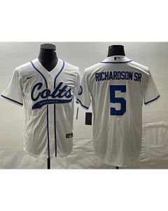 Men's Indianapolis Colts #5 Anthony Richardson White Cool Base Stitched Baseball Jersey