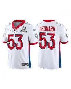 Men's Indianapolis Colts #53 Darius Leonard 2022 White AFC Pro Bowl Stitched Jersey