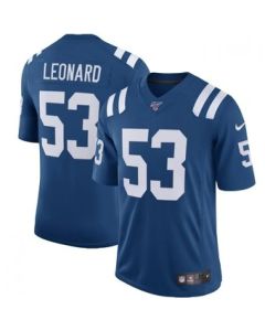Men's Indianapolis Colts #53 Darius Leonard Blue 2019 100th Season Vapor Untouchable Limited Stitched NFL Jersey