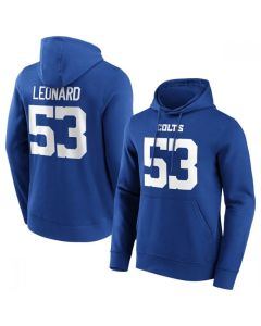 Men's Indianapolis Colts #53 Shaquille Leonard Blue Hoodie