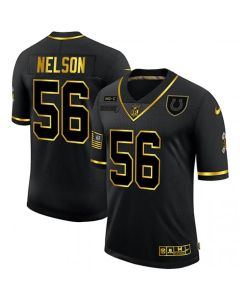 Men's Indianapolis Colts #56 Quenton Nelson 2020 Black/Gold Salute To Service Limited Stitched Jersey