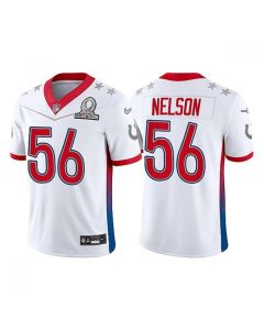 Men's Indianapolis Colts #56 Quenton Nelson 2022 White AFC Pro Bowl Stitched Jersey
