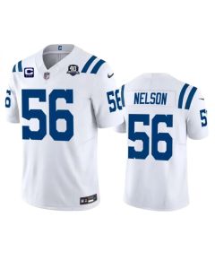Men's Indianapolis Colts #56 Quenton Nelson White 2023 F.U.S.E. 40th Anniversary With 3-Star C Patch Vapor Untouchable Limited Stitched Football Jersey