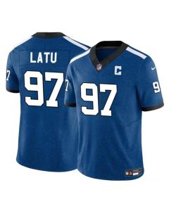 Men's Indianapolis Colts #97 Laiatu Latu Blue 2024 Draft F.U.S.E. Throwback Vapor Limited Stitched Football Jersey