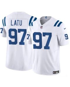 Men's Indianapolis Colts #97 Laiatu Latu White 2024 Draft F.U.S.E. Vapor Limited Stitched Football Jersey