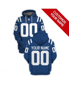 Men's Indianapolis Colts Active Player Custom 2021 Blue Pullover Hoodie