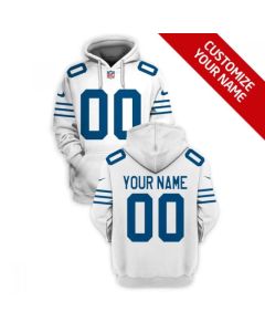 Men's Indianapolis Colts Active Player Custom 2021 White Pullover Hoodie