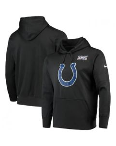 Men's Indianapolis Colts Anthracite 100th Season Primary Logo Circuit Performance NFL Pullover Hoodie