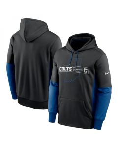 Men's Indianapolis Colts Black Color Block Fleece Performance Pullover Hoodie