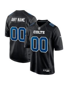 Men's Indianapolis Colts Carbon Black Fashion Game Custom Jersey (Black)