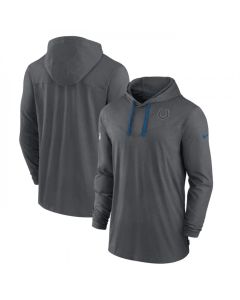 Men's Indianapolis Colts Charcoal Sideline Pop Performance Pullover Long Sleeve Hoodie T-Shirt