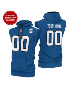 Men's Indianapolis Colts Customized Royal Limited Edition Sleeveless Hoodie
