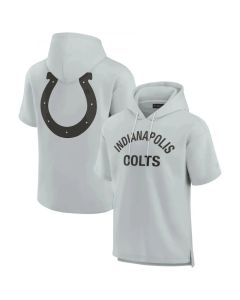Men's Indianapolis Colts Gray Super Soft Fleece Short Sleeve Hoodie