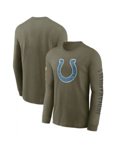 Men's Indianapolis Colts Olive 2022 Salute to Service Long Sleeve T-Shirt