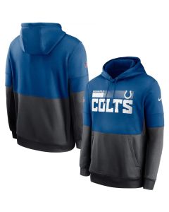 Men's Indianapolis Colts Royal/Charcoal Sideline Impact Lockup Performance Pullover Hoodie