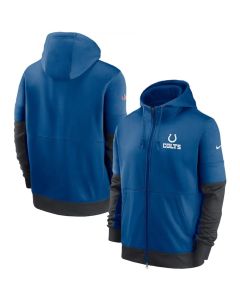 Men's Indianapolis Colts Royal Sideline Impact Lockup Performance Full-Zip Hoodie
