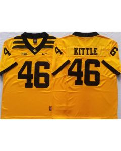 Men's Iowa Hawkeyes #46 Kittle Black Yellow Jersey
