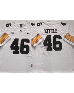 Men's Iowa Hawkeyes #46 Kittle White Basketball Stitched Jersey