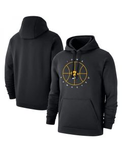 Men's Iowa Hawkeyes Black Basketball Icon Club Fleece Pullover Hoodie