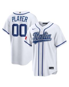 Men's Italy Baseball Custom Nike White 2026 World Baseball Classic Home Jersey