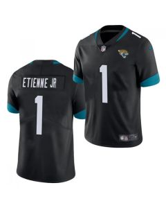 Men's Jacksonville Jaguars #1 Travis Etienne JR 2021 Black Vapor Untouchable Limited Stitched Jersey