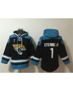 Men's Jacksonville Jaguars #1 Travis Etienne Jr. Black Ageless Must-Have Lace-Up Pullover Hoodie (Black)