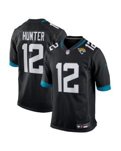 Men's Jacksonville Jaguars #12 Travis Hunter Black 2025 NFL Draft First Round Pick Alternate Game Player Jersey (Black)