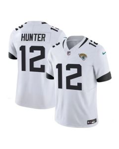 Men's Jacksonville Jaguars #12 Travis Hunter White 2025 Draft F.U.S.E. Vapor Limited Stitched Football Jersey (White)