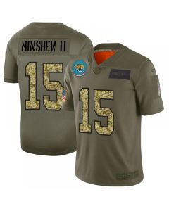 Men's Jacksonville Jaguars #15 Gardner Minshew II 2019 Olive/Camo Salute To Service Limited Stitched NFL Jersey