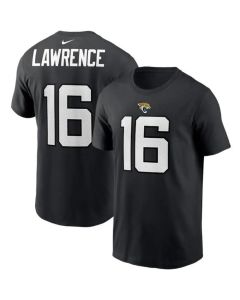 Men's Jacksonville Jaguars #16 Trevor Lawrence 2021 Black NFL Draft First Round Pick Player Name & Number T-Shirt