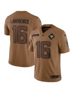 Men's Jacksonville Jaguars #16 Trevor Lawrence 2023 Brown Salute To Service Vapor Untouchable Limited Stitched Jersey
