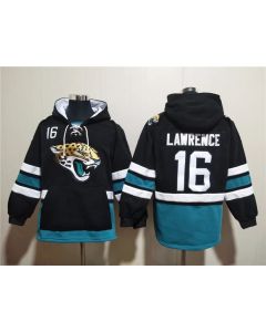 Men's Jacksonville Jaguars #16 Trevor Lawrence Black Ageless Must-Have Lace-Up Pullover Hoodie