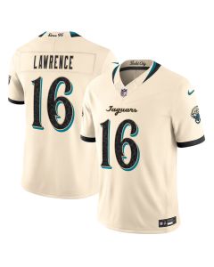 Men's Jacksonville Jaguars #16 Trevor Lawrence Cream 2026 Rivalries Collection Vapor F.U.S.E. Limited Jersey
