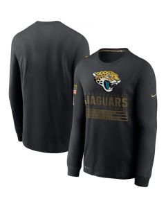 Men's Jacksonville Jaguars 2020 Black Salute to Service Sideline Performance Long Sleeve T-Shirt