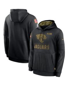 Men's Jacksonville Jaguars 2020 Black Salute to Service Sideline Performance Pullover Hoodie