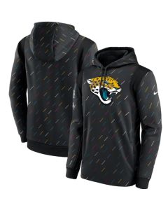 Men's Jacksonville Jaguars 2021 Charcoal Crucial Catch Therma Pullover Hoodie