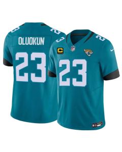 Men's Jacksonville Jaguars #23 Foyesade Oluokun Teal 2026 4-Star C Patch Vapor F.U.S.E. Limited Jersey