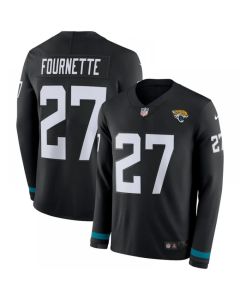 Men's Jacksonville Jaguars #27 Leonard Fournette Black Therma Long Sleeve Stitched NFL Jersey