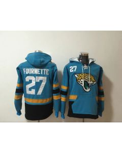 Men's Jacksonville Jaguars #27 Leonard Fournette Teal All Stitched NFL Hoodie Sweatshirt