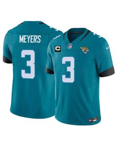 Men's Jacksonville Jaguars #3 Jakobi Meyers Teal 2026 1-Star C Patch Vapor F.U.S.E. Limited Jersey