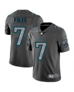 Men's Jacksonville Jaguars #7 Nick Foles 2019 Gray Fashion Static Limited Stitched NFL Jersey Black 2019 Smoke Fashion Limited Stitched NFL Jersey